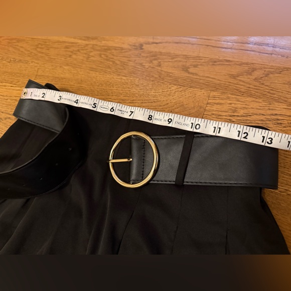 NWT Black high waisted belted Wide Leg trousers size M - Picture 8 of 13